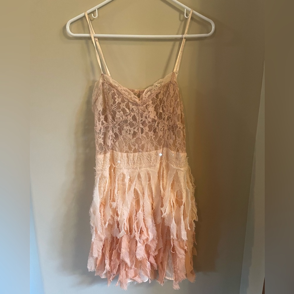 Free People feather mini ombré dress